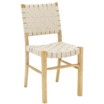 Καρέκλα Brane pakoworld ξύλο sonoma antique-έδρα pu εκρού 102-000007