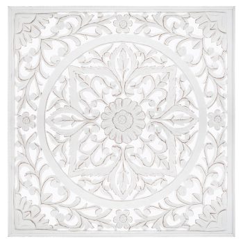 Διακοσμητικό τοίχου Fanny pakoworld MDF λευκό 90.5x90.5εκ 199-000474