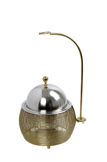 CHAFFING DISH ΜΕ ΒΑΣΗ ΣΤΗΡ. ΚΑΠ. ΚΑΙ ΔΙΠΛΟ ΔΟΧΕΙΟ SS/ΑΛΟΥΜ/ΣΙΔΗΡ. ΧΡΥΣΟ 3500ML GEL WAX 33Χ33Χ37-61ΕΚ TAF118 Espiel