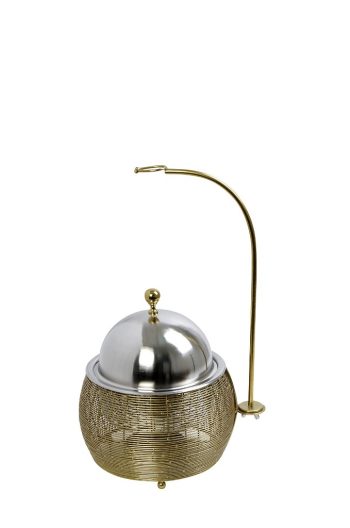 CHAFFING DISH ΜΕ ΒΑΣΗ ΣΤΗΡ. ΚΑΠ. ΚΑΙ ΔΙΠΛΟ ΔΟΧΕΙΟ SS/ΑΛΟΥΜ/ΣΙΔΗΡ. ΧΡΥΣΟ 1500ML GEL WAX 25Χ25Χ30-49ΕΚ TAF116 Espiel