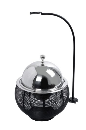 CHAFFING DISH ΒΑΣΗ ΣΤΗΡ. ΚΑΠ. ΚΑΙ ΔΙΠΛΟ ΔΟΧΕΙΟ SS/ΑΛΟΥΜ./ΣΙΔΗΡ. ΜΑΥΡΟ 4500ML GEL WAX 35Χ35Χ39-60