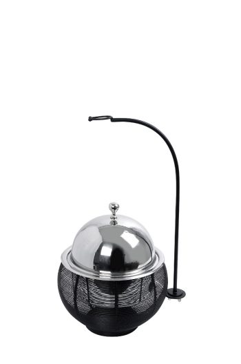 CHAFFING DISH ΜΕ ΒΑΣΗ ΣΤΗΡ. ΚΑΠ. ΚΑΙ ΔΙΠΛΟ ΔΟΧΕΙΟ SS/ΑΛΟΥΜ/ΣΙΔΗΡ. ΜΑΥΡΟ 1500ML GEL WAX 25Χ25Χ30-49ΕΚ TAF111 Espiel