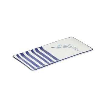 INART ΠΙΑΤΕΛΑ ΨΑΡΙΑ ΚΕΡΑΜΙΚΗ ΛΕΥΚΗ/ΜΠΛΕ 29Χ14X2 Μπλε
