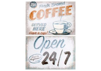 ΠΙΝΑΚΑΣ ΚΑΜΒΑΣ PRINTED 'OPEN/COFFEE' 2ΣΧΕΔΙΑ 20X1.5X30