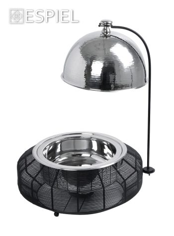 Alternative view of CHAFFING DISH ΜΕ ΒΑΣΗ ΣΤΗΡ. ΚΑΠ. ΚΑΙ ΔΙΠΛΟ ΔΟΧΕΙΟ SS/ΑΛΟΥΜ/ΣΙΔΗΡ. ΜΑΥΡΟ 6000ML GEL WAX 50Χ50Χ42-69ΕΚ