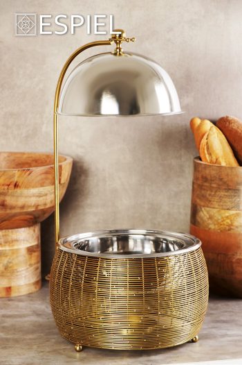 Alternative view of CHAFFING DISH ΜΕ ΒΑΣΗ ΣΤΗΡ. ΚΑΠ. ΚΑΙ ΔΙΠΛΟ ΔΟΧΕΙΟ SS/ΑΛΟΥΜ/ΣΙΔΗΡ. ΧΡΥΣΟ 1500ML GEL WAX 25Χ25Χ30-49ΕΚ
