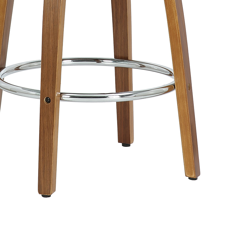 Σκαμπό μπαρ Seren μαύρο pu-plywood καρυδί - Image 6