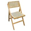 Καρέκλα Yoko pakoworld πτυσσόμενη μπεζ pvc rattan-φυσικό πόδι 167-000014