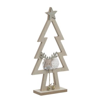 INART ΔΕΝΤΡΑΚΙ XMAS ΞΥΛΙΝΟ NATURAL/ΛΕΥΚΟ 15Χ5Χ28 Φυσικό μπεζ