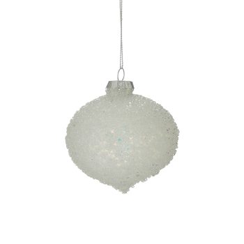 INART S/6 ΜΠΑΛΑ XMAS ΓΥΑΛΙΝΗ ΛΕΥΚΗ Φ8