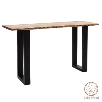 Kονσόλα Slim pakoworld ξύλο ακακίας φυσικό-πόδι μαύρο 140x45x75.5εκ 223-000025