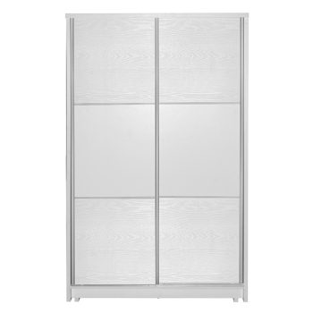 Ντουλάπα ρούχων Griffin pakoworld δίφυλλη με συρόμενες πόρτες χρώμα λευκό 121x56.5x180.5εκ 249-000022