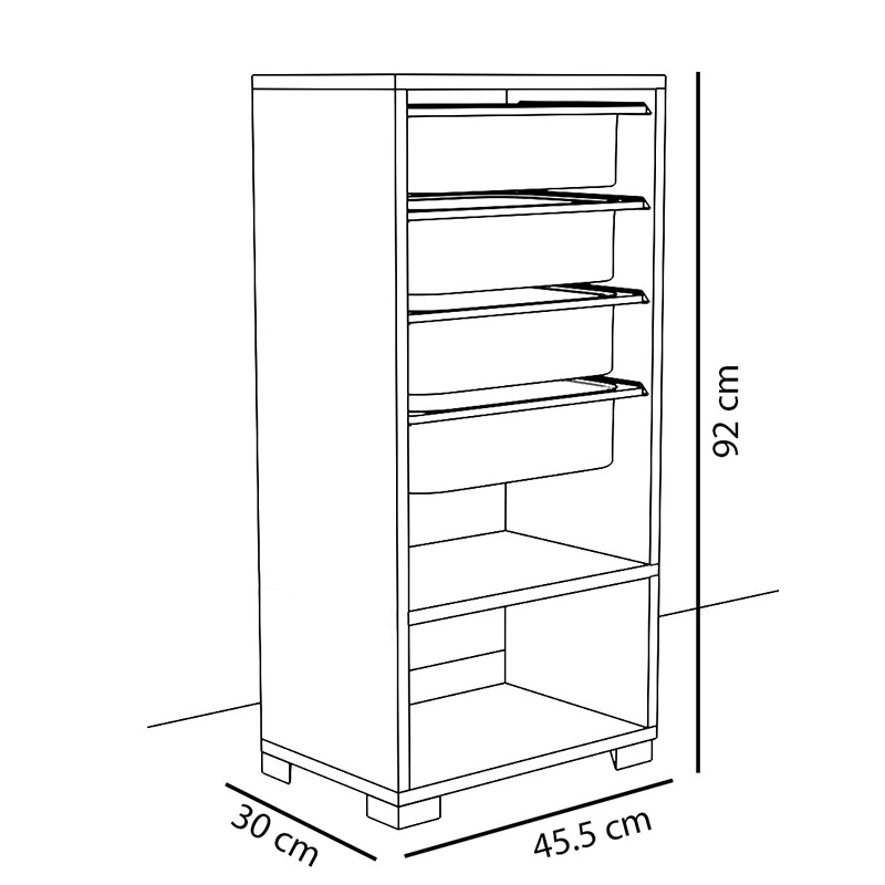 Συρταριέρα Isma 4 συρτάρια λευκό-μπλε 45,5x30x92εκ - Image 6