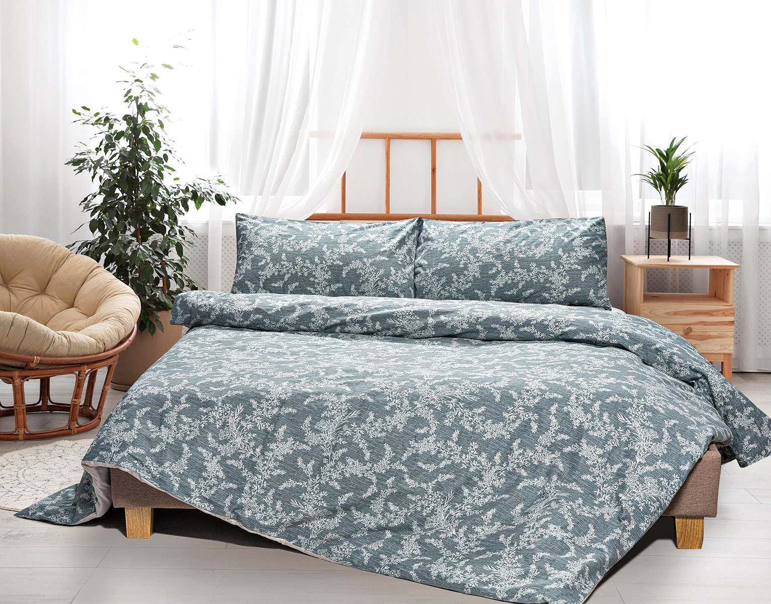 Beauty Home Σετ σεντόνια φανελένια υπέρδιπλα με λάστιχο Lusy Art 12121 170x200+32 Εμπριμέ