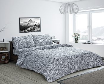 Beauty Home Σετ σεντόνια φανελένια υπέρδιπλα με λάστιχο Bailey Art 12122 170x200+32 Εμπριμέ