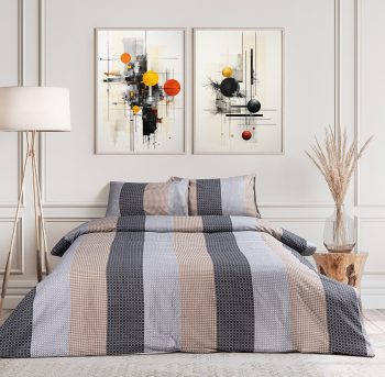 Beauty Home Σετ σεντόνια φανελένια υπέρδιπλα με λάστιχο Luna Art 12125 170x200+32 Εμπριμέ