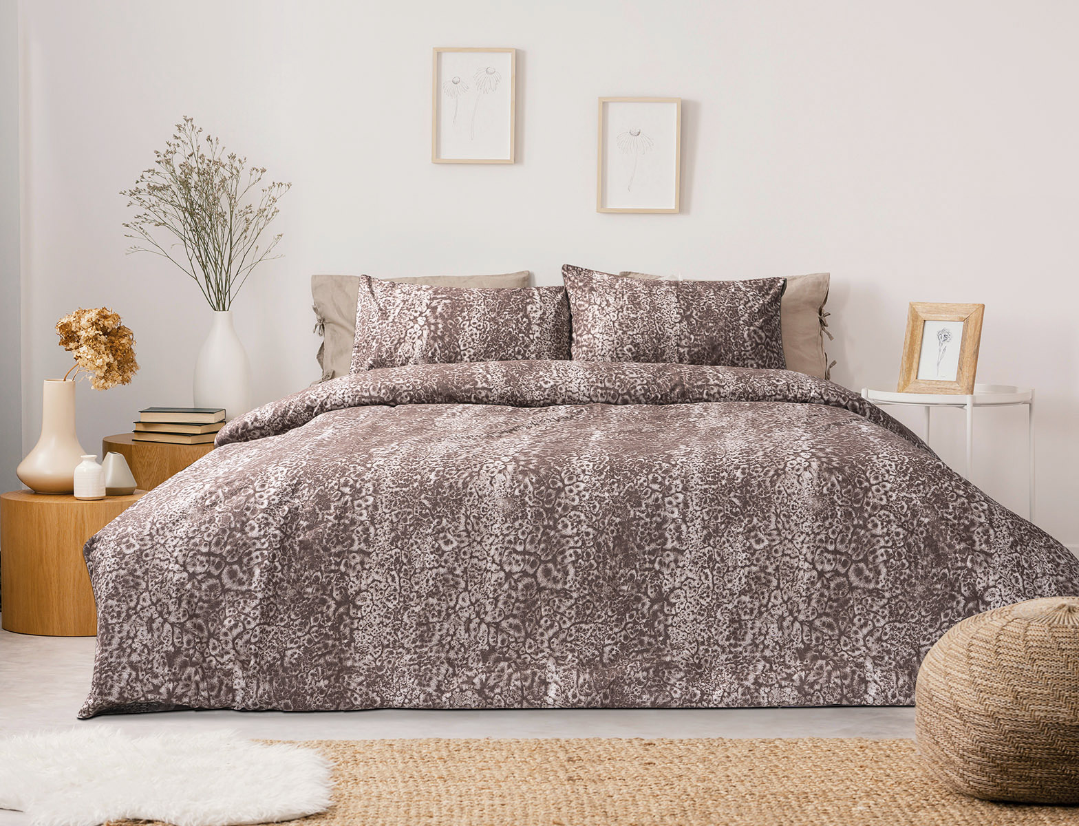 Beauty Home Σετ σεντόνια φανελένια υπέρδιπλα με λάστιχο Coco Art 12127 170x200+32 Εμπριμέ
