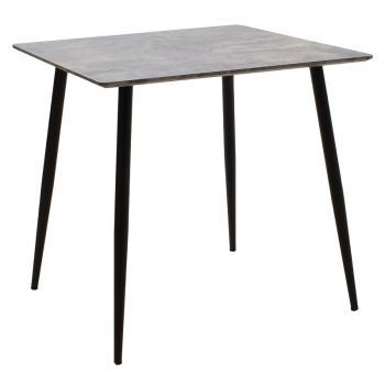 Τραπέζι Cuba pakoworld MDF γκρι cement-μαύρο 70x70x75εκ 127-000136
