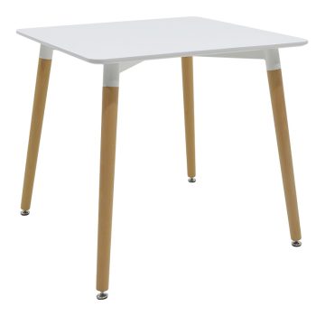 Τραπέζι Natali pakoworld επιφάνεια MDF λευκό 80x80x75εκ 127-000141