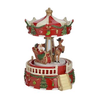 INART ΚΑΡΟΥΖΕΛ XMAS ΚΟΥΡΔΙΣΤΟ ΜΕ ΚΙΝΗΣΗ/ΜΟΥΣΙΚΗ RESIN ΚΟΚΚΙΝΟ 13Χ10Χ14 Κόκκινο    Πολυρεζίνη 2-70-305-0140