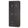 Ντουλάπα τρίφυλλη και πατάρι Zelia pakoworld wenge 90x42x180εκ. 249-000047