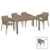 Τραπεζαρία κήπου Explore-Integral pakoworld σετ 7τεμ PP cappuccino 150x90x73
