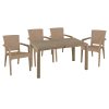 Τραπεζαρία κήπου Explore-Halcyon pakoworld σετ 5τεμ PP cappuccino 150x90x73