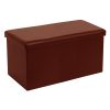 Σκαμπό-μπαούλο Cooperation pakoworld pu καφέ 76x38x38εκ 257-000005