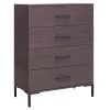 Συρταριέρα Calliope pakoworld με 4 συρτάρια wenge-μαύρο 80x44x108εκ 039-000191