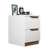 Κομοδίνο Verena pakoworld λευκό-καρυδί 35x40x47εκ 182-000007