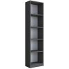 Βιβλιοθήκη Goldie pakoworld ανθρακί-λευκό 40x25x161.80εκ 182-000053