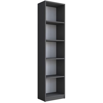 Βιβλιοθήκη Goldie pakoworld ανθρακί-λευκό 40x25x161.80εκ 182-000053