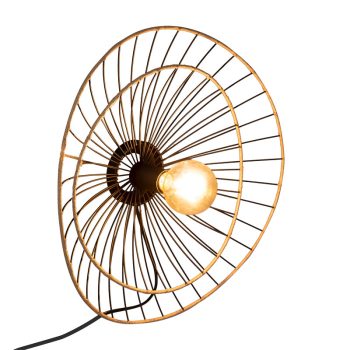 Alternative view of Φωτιστικό τοίχου-απλίκα Alara  E27 40W χρυσό-μαύρο Φ45x11εκ