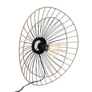 Φωτιστικό τοίχου-απλίκα Alara pakoworld E27 40W χρυσό-μαύρο Φ45x11εκ 199-000541