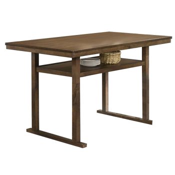 Τραπέζι μπαρ Tenor pakoworld φυσικό ξύλο rubberwood-ΜDF καρυδί 150x90x91.5εκ 250-000001