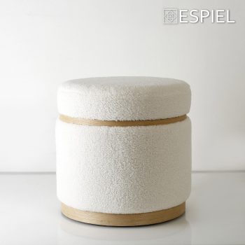 Alternative view of ΠΟΥΦ ΥΦΑΣΜ. ΛΕΥΚΟ ΜΕ ΞΥΛΙΝΗ ΒΑΣΗ 41X41X40ΕΚ