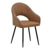 Πολυθρόνα Macie pakoworld ύφασμα καφέ antique-μαύρο 58x50x85εκ 029-000151
