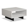 Τραπέζι σαλονιού Hola pakoworld antique λευκό-ανθρακί 60x60x32εκ 119-000726