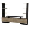 Σύνθετο σαλονιού Clarry pakoworld καρυδί-μαύρο 183.6x31.5x140εκ 120-000358