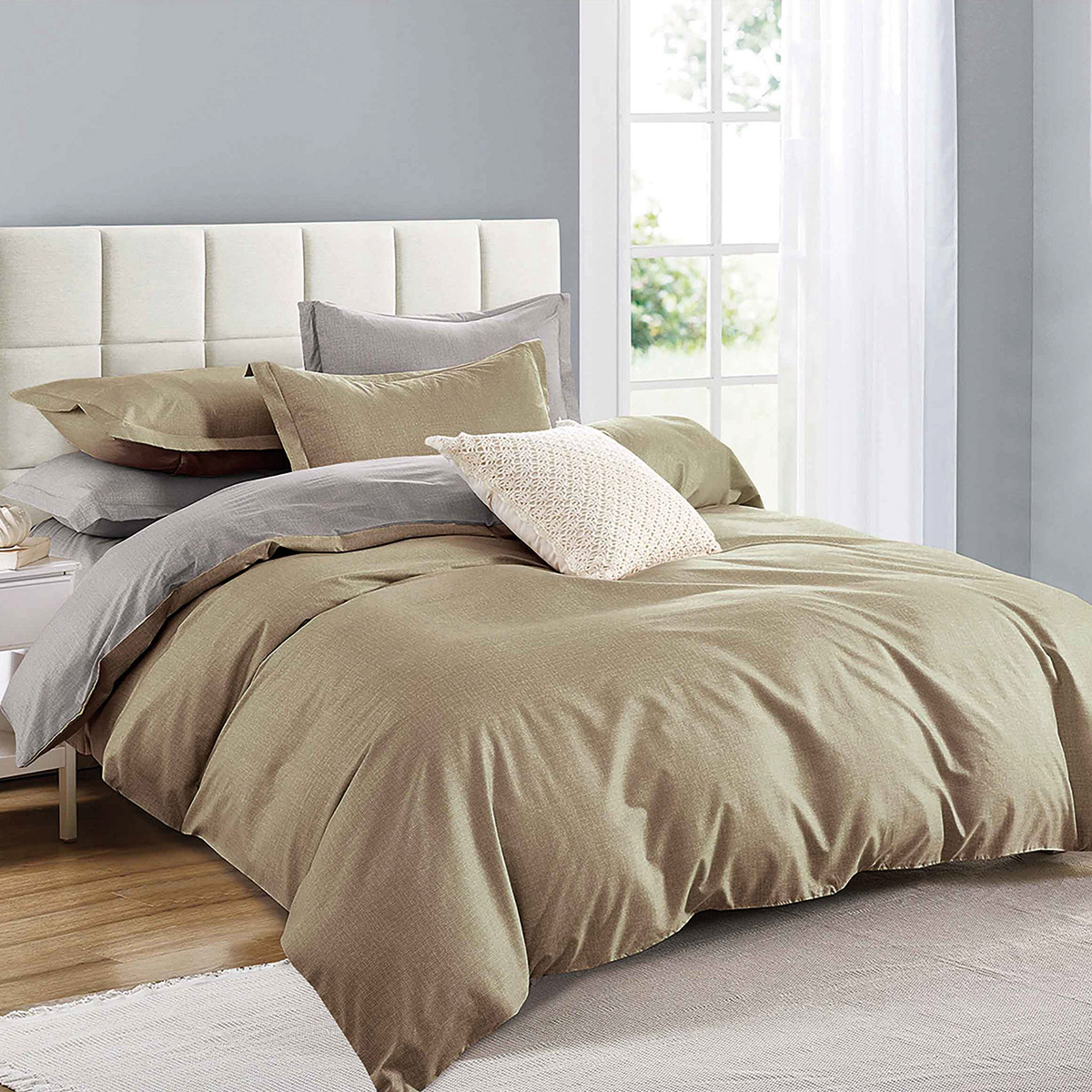 Beauty Home Πάπλωμα διπλής όψης υπέρδιπλο Art 12303 230x250 Λαδί