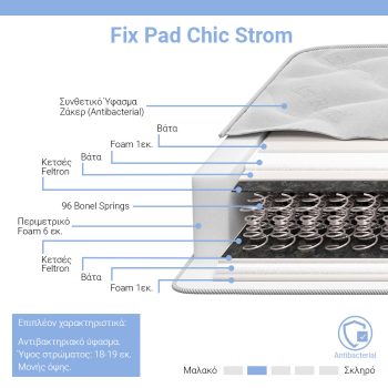 Alternative view of Στρώμα Fix Pad Chic Strom μονής όψης 18-19cm 120x200εκ