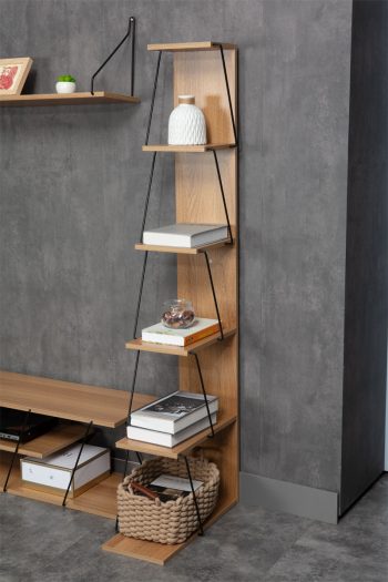 Alternative view of Βιβλιοθήκη mini Tars  sonoma-μαύρο 50x22x150εκ