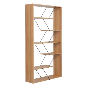 Βιβλιοθήκη Tars pakoworld sonoma-μαύρο 84x24x157εκ 225-000032