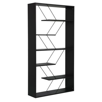 Βιβλιοθήκη Tars pakoworld ανθρακί-μαύρο 84x24x157εκ 225-000033