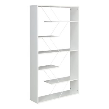Βιβλιοθήκη Tars pakoworld γκρι-λευκό 84x24x157εκ 225-000034
