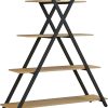 Βιβλιοθήκη Tree pakoworld μαύρο-φυσικό 120x33x135εκ 230-000025