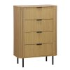 Συρταριέρα Eventful pakoworld με 4 συρτάρια φυσικό 79x46x115εκ 260-000011