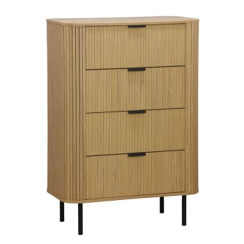Συρταριέρα Eventful pakoworld με 4 συρτάρια φυσικό 79x46x115εκ 260-000011