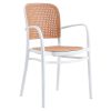 Πολυθρόνα Juniper pakoworld με UV protection PP μπεζ- λευκό 56x52.5x86.5εκ. 262-000003