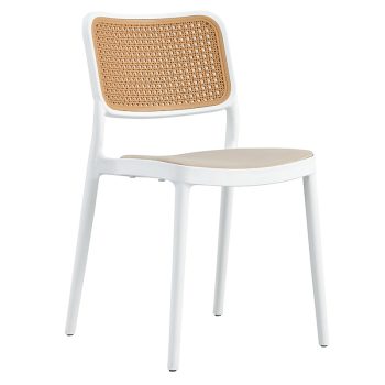 Καρέκλα Poetica pakoworld με UV protection PP μπεζ-λευκό 42x52x81εκ. 262-000007